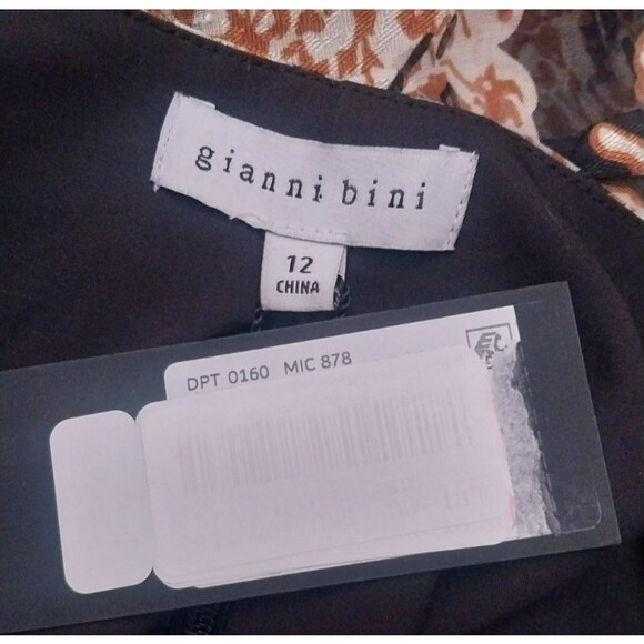 NWT Gianni Bini Black Brown V-Neck Cut Out Maxi Dress Size 12 - Picture 10 of 10